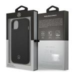 Carcasa Mercedes Leather Perforated compatibila cu iPhone 13, Negru 9 - lerato.ro