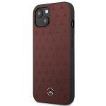 Carcasa Mercedes Leather Stars Pattern compatibila cu iPhone 13, Rosu 3 - lerato.ro