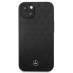 Carcasa Mercedes Leather Stars Pattern compatibila cu iPhone 13 Mini, Negru 2 - lerato.ro