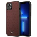 Carcasa Mercedes Leather Stars Pattern compatibila cu iPhone 13 Mini, Rosu 4 - lerato.ro