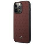 Carcasa Mercedes Leather Stars Pattern compatibila cu iPhone 13 Pro Max, Rosu 3 - lerato.ro