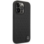 Carcasa Mercedes Leather Stars Pattern compatibila cu iPhone 14 Pro, Negru 5 - lerato.ro