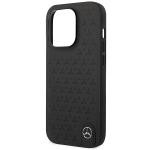 Carcasa Mercedes Leather Stars Pattern compatibila cu iPhone 14 Pro, Negru 7 - lerato.ro