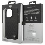 Carcasa Mercedes Leather Stars Pattern compatibila cu iPhone 14 Pro, Negru 9 - lerato.ro