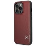 Carcasa Mercedes Leather Wave Pattern compatibila cu iPhone 14 Pro, Rosu 3 - lerato.ro