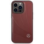 Carcasa Mercedes Leather Wave Pattern compatibila cu iPhone 14 Pro, Rosu 2 - lerato.ro