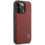 Carcasa Mercedes Leather Wave Pattern compatibila cu iPhone 14 Pro, Rosu 5 - lerato.ro