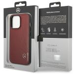 Carcasa Mercedes Leather Wave Pattern compatibila cu iPhone 14 Pro, Rosu 9 - lerato.ro
