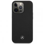 Carcasa Mercedes Leather Perforated compatibila cu iPhone 14 Pro, Negru