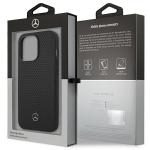 Carcasa Mercedes Leather Perforated compatibila cu iPhone 14 Pro, Negru 9 - lerato.ro