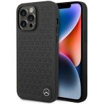 Carcasa Mercedes Leather Stars Pattern compatibila cu iPhone 14 Pro Max, Negru 4 - lerato.ro