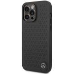 Carcasa Mercedes Leather Stars Pattern compatibila cu iPhone 14 Pro Max, Negru 3 - lerato.ro