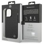 Carcasa Mercedes Leather Stars Pattern compatibila cu iPhone 14 Pro Max, Negru 9 - lerato.ro