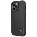 Carcasa Mercedes Leather Wave Pattern compatibila cu iPhone 14 Pro Max, Negru 3 - lerato.ro