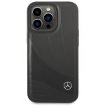 Carcasa Mercedes Leather Wave Pattern compatibila cu iPhone 14 Pro Max, Negru 2 - lerato.ro