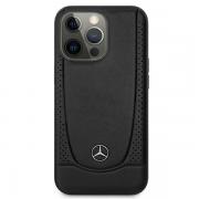 Carcasa Mercedes Leather Urban Line compatibila cu iPhone 14 Pro Max, Negru