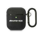 Carcasa Mercedes AMG Leather Big Logo compatibila cu Apple AirPods 1 / 2, Negru 2 - lerato.ro