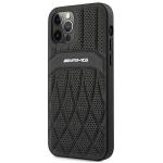 Carcasa Mercedes Leather Curved Lines compatibila cu iPhone 12 Pro Max, Negru 3 - lerato.ro