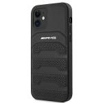 Carcasa Mercedes Leather Debossed Lines compatibila cu iPhone 12 Mini, Negru 3 - lerato.ro