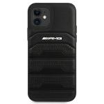 Carcasa Mercedes Leather Debossed Lines compatibila cu iPhone 12 Mini, Negru 2 - lerato.ro