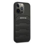 Carcasa Mercedes Leather Debossed Lines compatibila cu iPhone 13 / 13 Pro, Negru 5 - lerato.ro