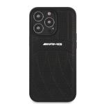 Carcasa Mercedes AMG Leather Curved Lines compatibila cu iPhone 13 / 13 Pro, Negru 2 - lerato.ro
