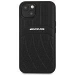Carcasa Mercedes AMG Leather Curved Lines compatibila cu iPhone 13 / 14 / 15, Negru 2 - lerato.ro