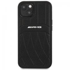 Carcasa Mercedes AMG Leather Curved Lines compatibila cu iPhone 13 / 14 / 15, Negru