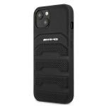 Carcasa Mercedes AMG Leather Debossed Lines compatibila cu iPhone 13 Mini, Negru 3 - lerato.ro