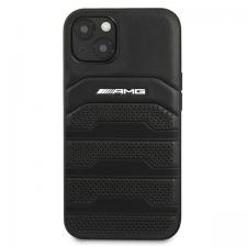 Carcasa Mercedes AMG Leather Debossed Lines compatibila cu iPhone 13 Mini, Negru