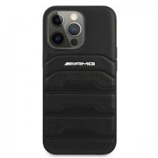 Carcasa Mercedes AMG Leather Debossed Lines compatibila cu iPhone 13 Pro Max, Negru
