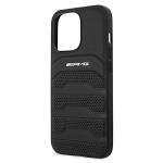Carcasa Mercedes AMG Leather Debossed Lines compatibila cu iPhone 13 Pro Max, Negru 7 - lerato.ro