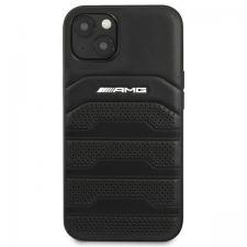 Carcasa Mercedes AMG Leather Debossed Lines compatibila cu iPhone 14 Plus / 15 Plus, Negru