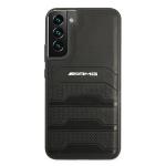 Carcasa Mercedes AMG Leather Debossed Lines compatibila cu Samsung Galaxy S22 Plus, Negru 2 - lerato.ro
