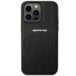 Carcasa Mercedes AMG Leather Curved Lines compatibila cu iPhone 14 Pro Max, Negru 2 - lerato.ro