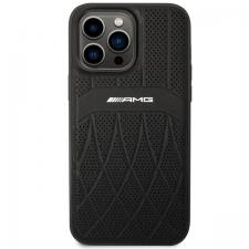 Carcasa Mercedes AMG Leather Curved Lines compatibila cu iPhone 14 Pro Max, Negru