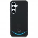 Carcasa Mercedes Leather Contrasted Blue Horizontal Curve cu MagSafe compatibila cu Samsung Galaxy S25, Negru 2 - lerato.ro
