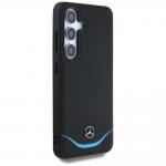 Carcasa Mercedes Leather Contrasted Blue Horizontal Curve cu MagSafe compatibila cu Samsung Galaxy S25, Negru 5 - lerato.ro