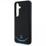 Carcasa Mercedes Leather Contrasted Blue Horizontal Curve cu MagSafe compatibila cu Samsung Galaxy S25, Negru 7 - lerato.ro