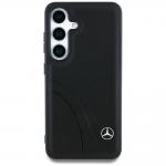 Carcasa Mercedes Leather Curved Stitches compatibila cu Samsung Galaxy S25, Negru 2 - lerato.ro