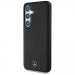 Carcasa Mercedes Leather Debossed Lines cu MagSafe compatibila cu Samsung Galaxy S25, Negru 3 - lerato.ro