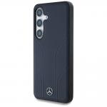 Carcasa Mercedes Leather Debossed Lines cu MagSafe compatibila cu Samsung Galaxy S25, Albastru 3 - lerato.ro