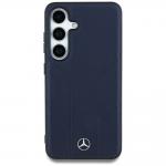 Carcasa Mercedes Leather Debossed Lines cu MagSafe compatibila cu Samsung Galaxy S25, Albastru 2 - lerato.ro