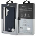 Carcasa Mercedes Leather Debossed Lines cu MagSafe compatibila cu Samsung Galaxy S25, Albastru 9 - lerato.ro