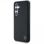Carcasa Mercedes Leather Horizontal Debossed Curves cu MagSafe compatibila cu Samsung Galaxy S25, Negru 3 - lerato.ro