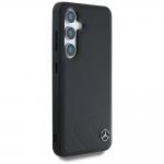 Carcasa Mercedes Leather Horizontal Debossed Curves cu MagSafe compatibila cu Samsung Galaxy S25, Negru 5 - lerato.ro