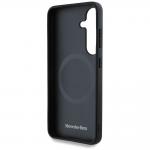 Carcasa Mercedes Leather Horizontal Debossed Curves cu MagSafe compatibila cu Samsung Galaxy S25, Negru 8 - lerato.ro