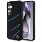 Carcasa Mercedes Leather Silicone Contrasted Curves cu MagSafe compatibila cu Samsung Galaxy S25, Negru 4 - lerato.ro