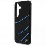 Carcasa Mercedes Leather Silicone Contrasted Curves cu MagSafe compatibila cu Samsung Galaxy S25, Negru 7 - lerato.ro