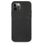 Carcasa Mercedes AMG Leather Hot Stamped compatibila cu iPhone 12 Pro Max, Negru 2 - lerato.ro